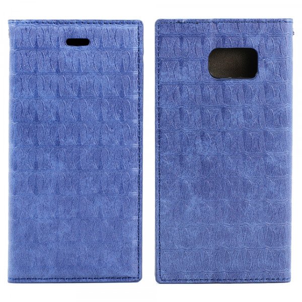 Wholesale Samsung Galaxy S6 Slim Wave Magnetic Flip Leather Wallet Case (Blue)